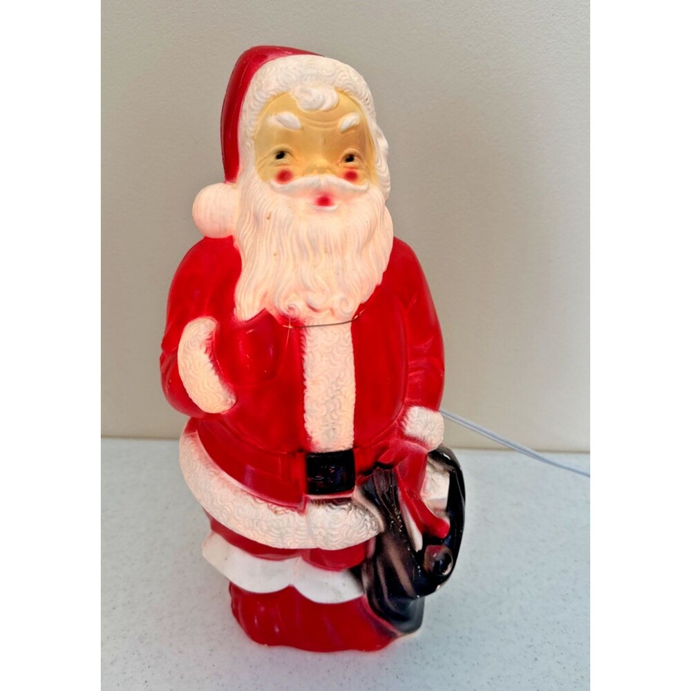 Vintage Santa MID CENTURY Empire Blow Mold Light up 13" Christmas Decoration 68’